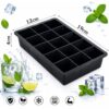 FOREMKA FORMA SILIKONOWA NA KOSTKI LODU 19x12x4cm - czarny