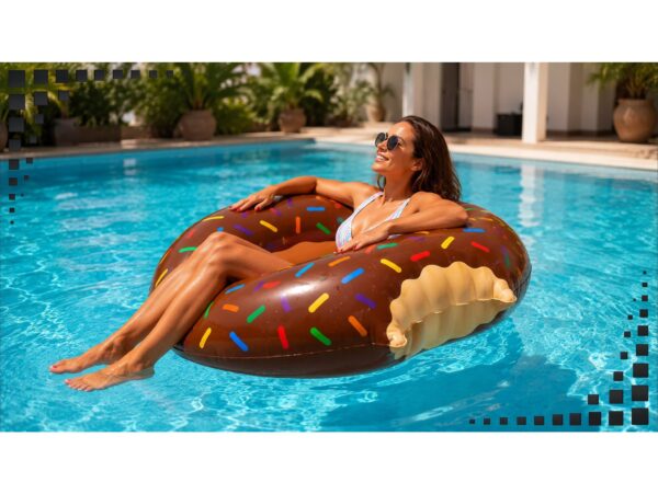 KOŁO DO PŁYWANIA DONUT 120CM - brązowy