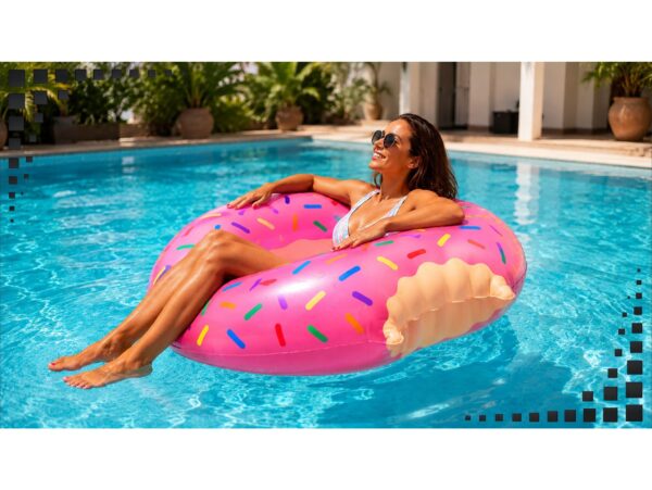 KOŁO DO PŁYWANIA DONUT 120CM - różowy