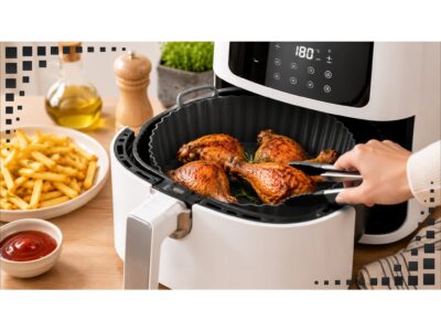 KOSZYK SILIKONOWY FORMA DO FRYTKOWNICY AIR FRYER OKRĄGŁA 20x17x5cm