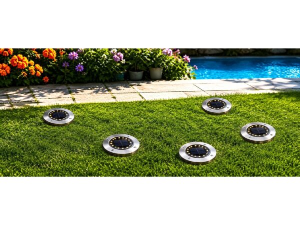 LAMPA OGRODOWA NAJAZDOWA SOLARNA 16 LED - biały zimny