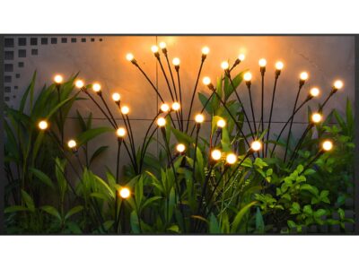 LAMPA OGRODOWA SOLARNA 6 LED KULKI - ciepły biały
