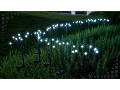 LAMPA OGRODOWA SOLARNA 8 LED KULKI - zimny biały