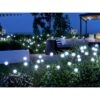 LAMPA OGRODOWA SOLARNA 8 LED KULKI - zimny biały