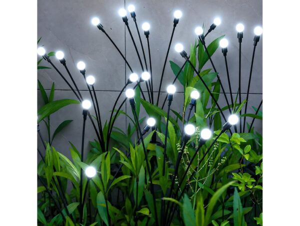 LAMPA OGRODOWA SOLARNA 8 LED KULKI - zimny biały
