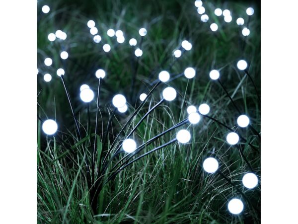 LAMPA OGRODOWA SOLARNA 8 LED KULKI - zimny biały