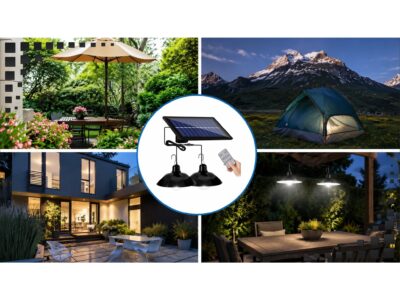 LAMPA SUFITOWA SOLARNA LED PILOT 2x ŻYRANDOL - MIX