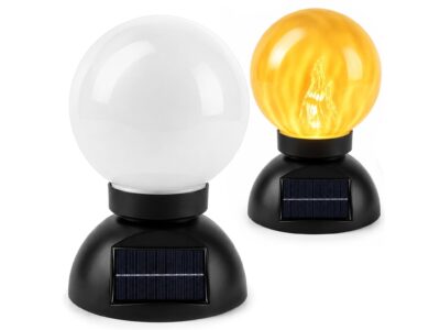 LAMPION SOLARNY KULA Z PODSTAWĄ 30x18 3 DIODY