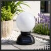 LAMPION SOLARNY KULA Z PODSTAWĄ 30x18 3 DIODY