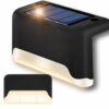 LAMPKA LAMPA SOLARNA KRAWĘDZIOWA 1 LED 8x4,5x4,2cm - czarny/ciepły biały mleczny klosz