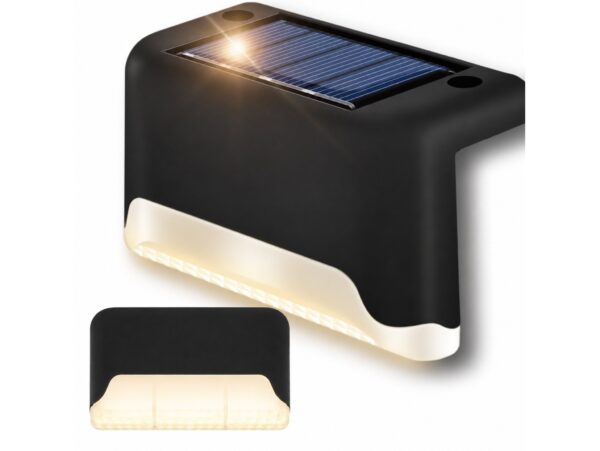 LAMPKA LAMPA SOLARNA KRAWĘDZIOWA 1 LED 8x4,5x4,2cm - czarny/ciepły biały mleczny klosz