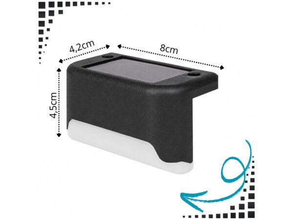LAMPKA LAMPA SOLARNA KRAWĘDZIOWA 1 LED 8x4,5x4,2cm - czarny/ciepły biały mleczny klosz