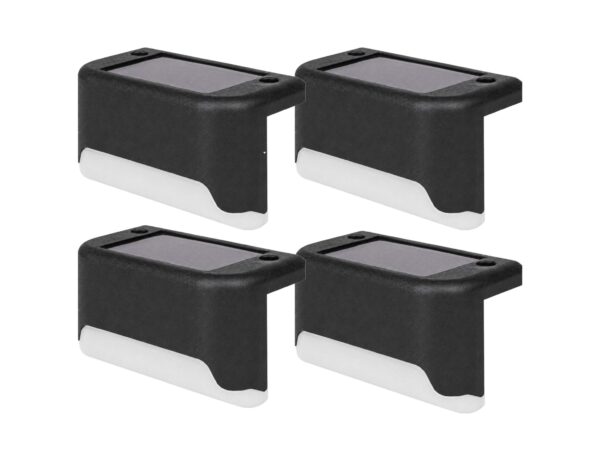 LAMPKA LAMPA SOLARNA KRAWĘDZIOWA 1 LED 8x4,5x4,2cm - czarny/ciepły biały mleczny klosz 4 szt
