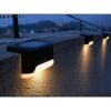 LAMPKA LAMPA SOLARNA KRAWĘDZIOWA 1 LED 8x4,5x4,2cm - czarny/ciepły biały mleczny klosz 4 szt