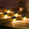 LAMPKA LAMPA SOLARNA KRAWĘDZIOWA 1 LED 8x4,5x4,2cm - czarny/ciepły biały mleczny klosz 4 szt