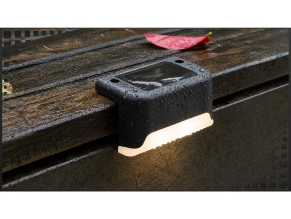 LAMPKA LAMPA SOLARNA KRAWĘDZIOWA 1 LED 8x4,5x4,2cm - czarny/ciepły biały mleczny klosz 8 szt
