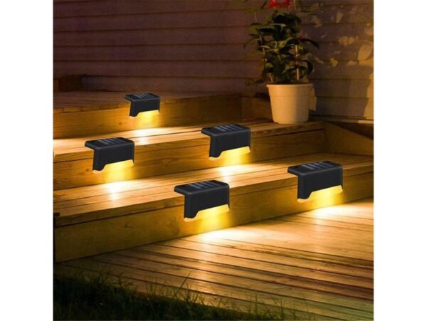 LAMPKA LAMPA SOLARNA KRAWĘDZIOWA 1 LED 8x4,5x4,2cm - czarny/ciepły biały mleczny klosz 8 szt