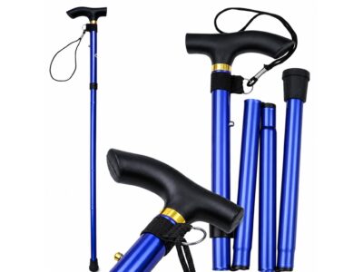 LASKA INWALIDZKA SKŁADANA 92cm - niebieski