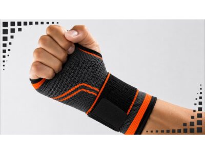 OPASKA STABILIZATOR ŚCIĄGACZ SPORTOWY NA NADGARSTEK - pomarańczowy