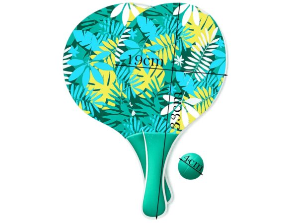 PALETKI DREWNIANE DO PADDLE PLAŻOWE ZESTAW 2 PALETKI+PIŁKA - wzór 1