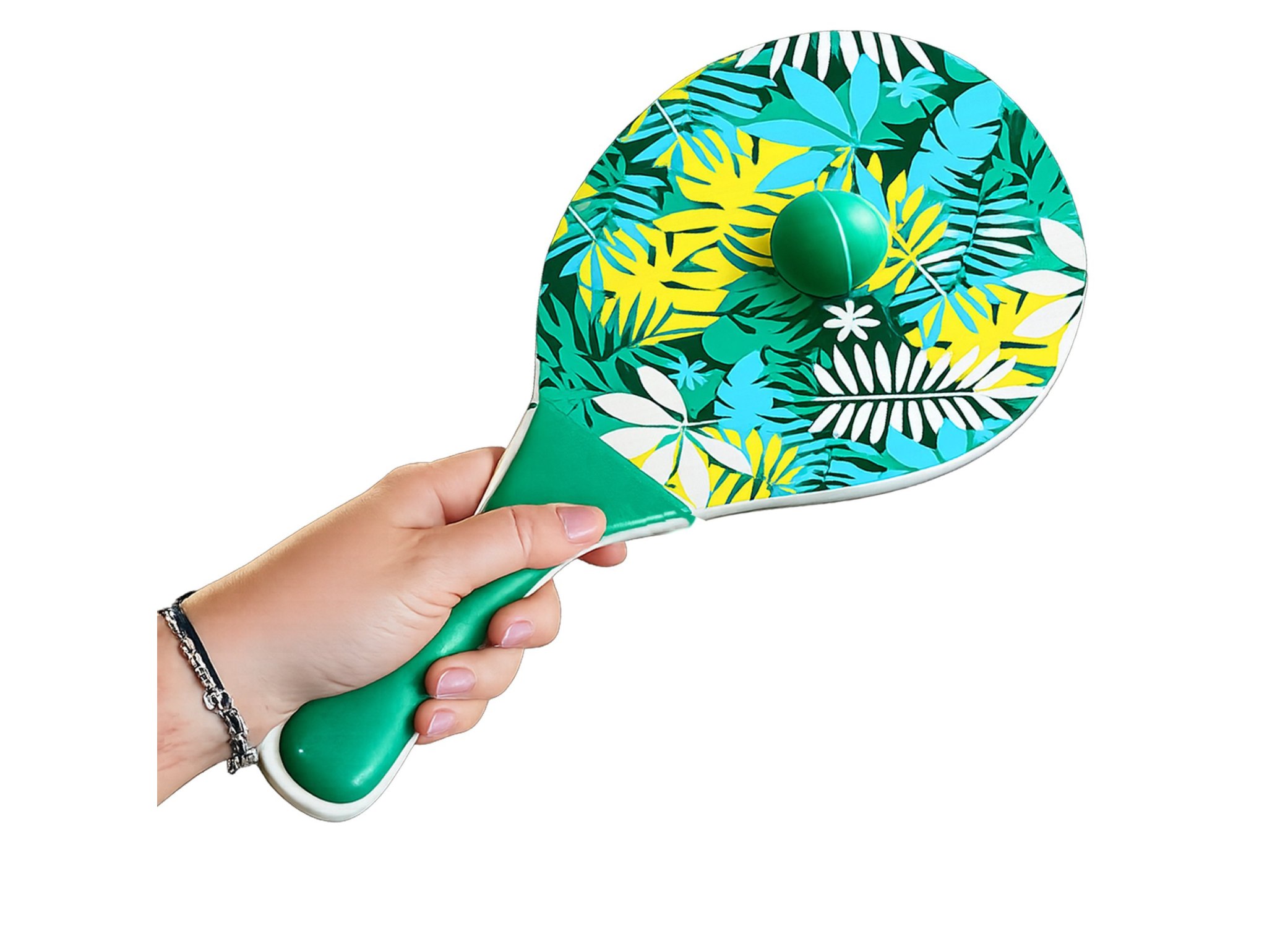 PALETKI DREWNIANE DO PADDLE PLAŻOWE ZESTAW 2 PALETKI+PIŁKA - wzór 1