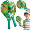 PALETKI DREWNIANE DO PADDLE PLAŻOWE ZESTAW 2 PALETKI+PIŁKA - wzór 2