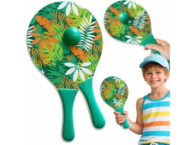 PALETKI DREWNIANE DO PADDLE PLAŻOWE ZESTAW 2 PALETKI+PIŁKA - wzór 2