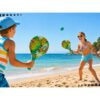 PALETKI DREWNIANE DO PADDLE PLAŻOWE ZESTAW 2 PALETKI+PIŁKA - wzór 2