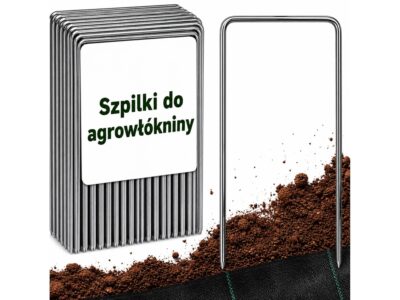 SZPILKI DO AGROWŁÓKNINY METALOWE 100SZT 150 mm x 70 mm