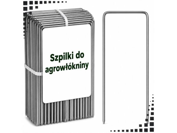 SZPILKI DO AGROWŁÓKNINY METALOWE 100SZT 150 mm x 70 mm