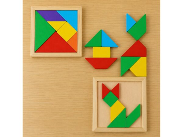TANGRAM KLOCKI UKŁADANKA LOGICZNA 14,5x14,5cm