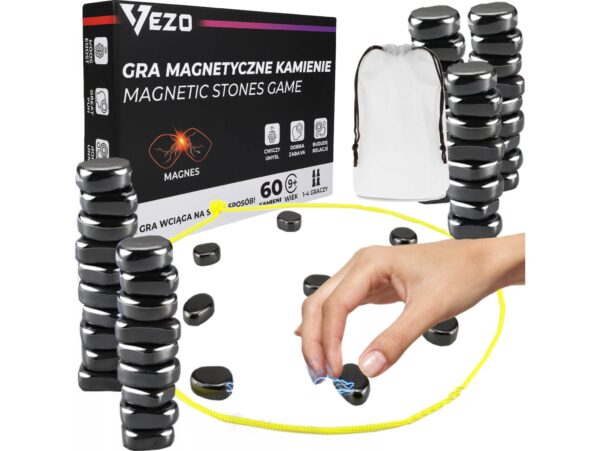 VEZO KAMIENIE KAMYCZKI MAGNETYCZNE GRA 60 KAMYCZKÓW