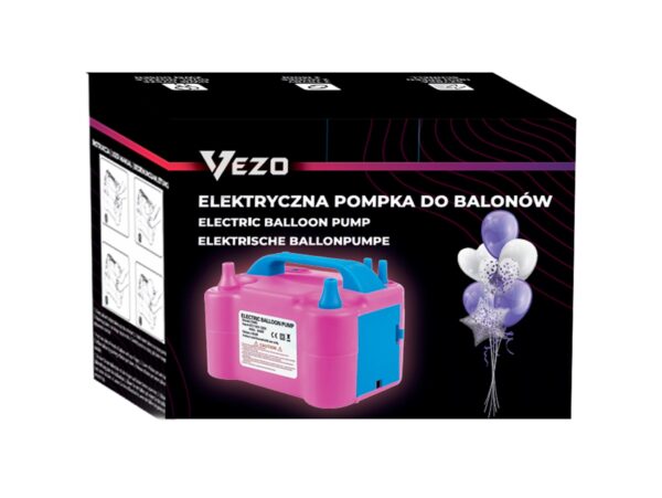 VEZO POMPKA ELEKTRYCZNA DO BALONÓW RÓŻOWO-NIEBIESKI - 18x12x12