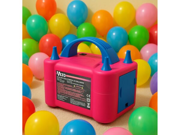 VEZO POMPKA ELEKTRYCZNA DO BALONÓW RÓŻOWO-NIEBIESKI - 18x12x12