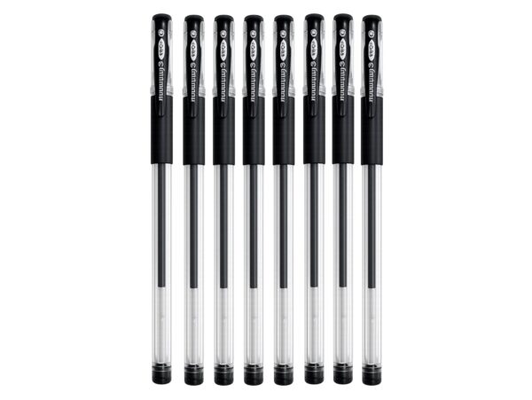 DŁUGOPISY ŻELOWE CIENKOPISY 0.5mm 8SZT - czarny
