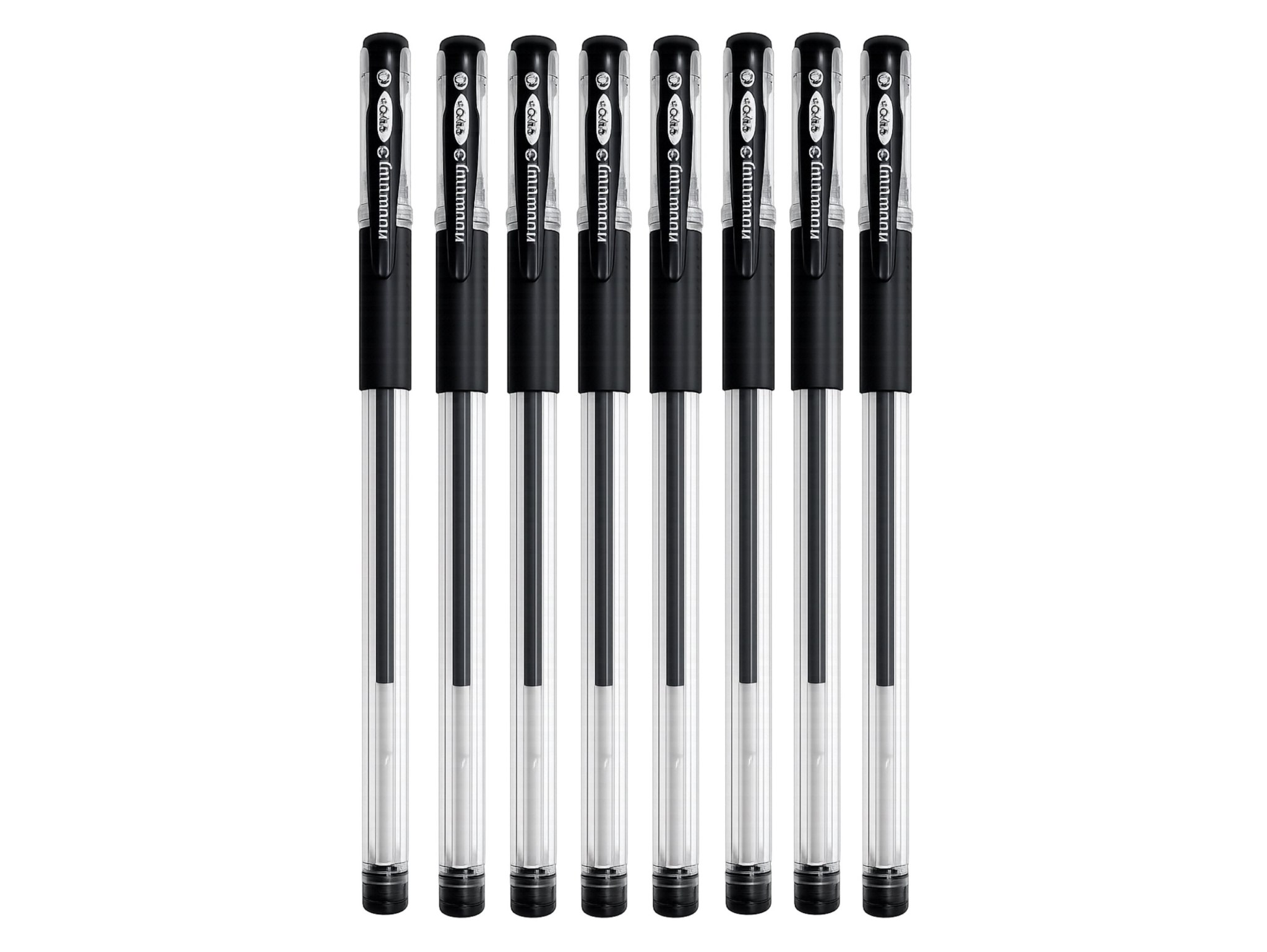 DŁUGOPISY ŻELOWE CIENKOPISY 0.5mm 8SZT - czarny
