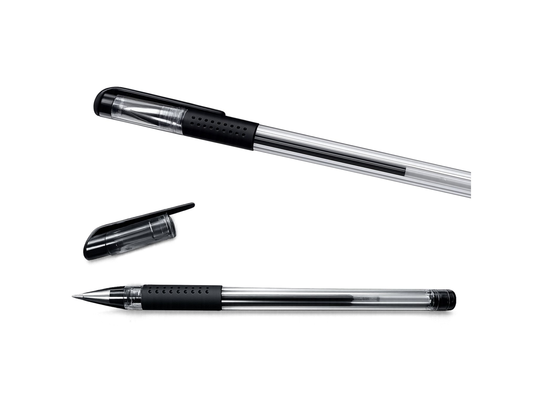 DŁUGOPISY ŻELOWE CIENKOPISY 0.5mm 8SZT - czarny