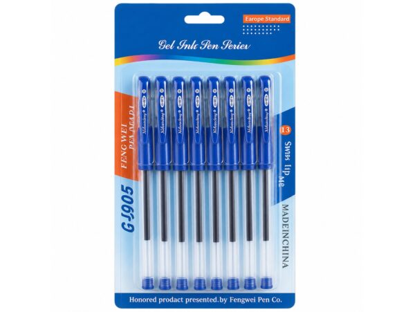 DŁUGOPISY ŻELOWE CIENKOPISY 0.5mm 8SZT - niebieski