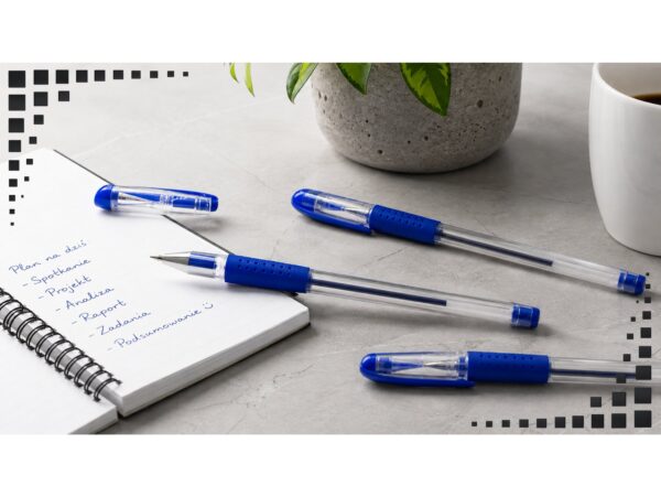 DŁUGOPISY ŻELOWE CIENKOPISY 0.5mm 8SZT - niebieski