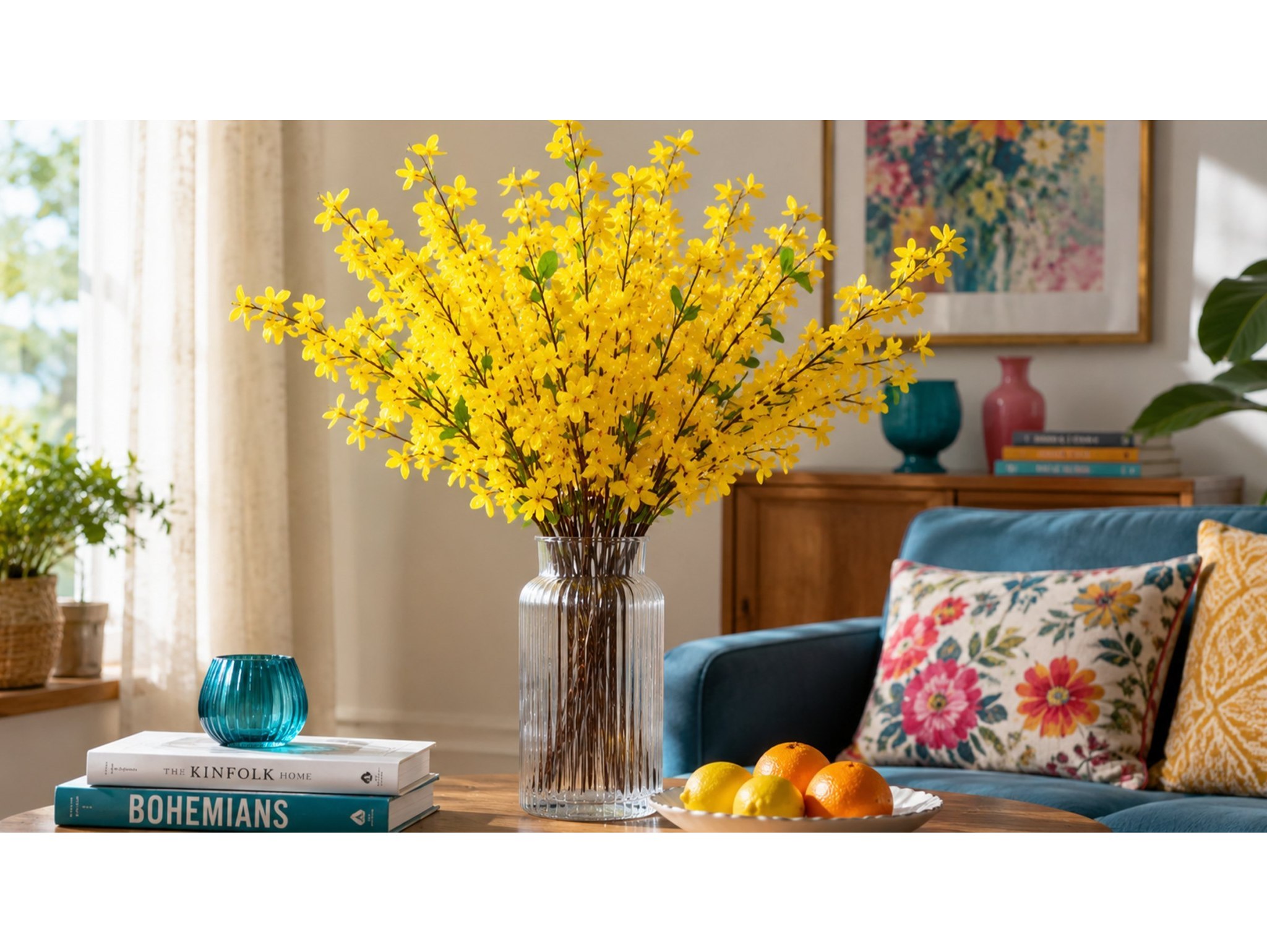 FORSYCJA SZTUCZNA GAŁĄZKA 51CM 4 SZT