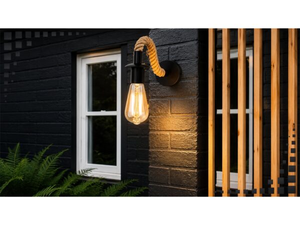 KINKIET LAMPA ŚCIENNA SZNUR JUTOWY E27