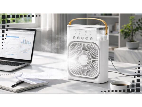 KLIMATYZATOR MINI NA KOSTKI LODU 3W1 USB 9x21x26 - biały
