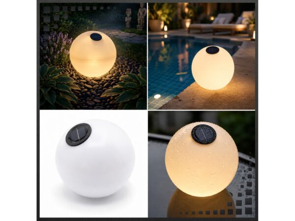 LAMPION SOLARNY KULA 28CM 3 DIODY