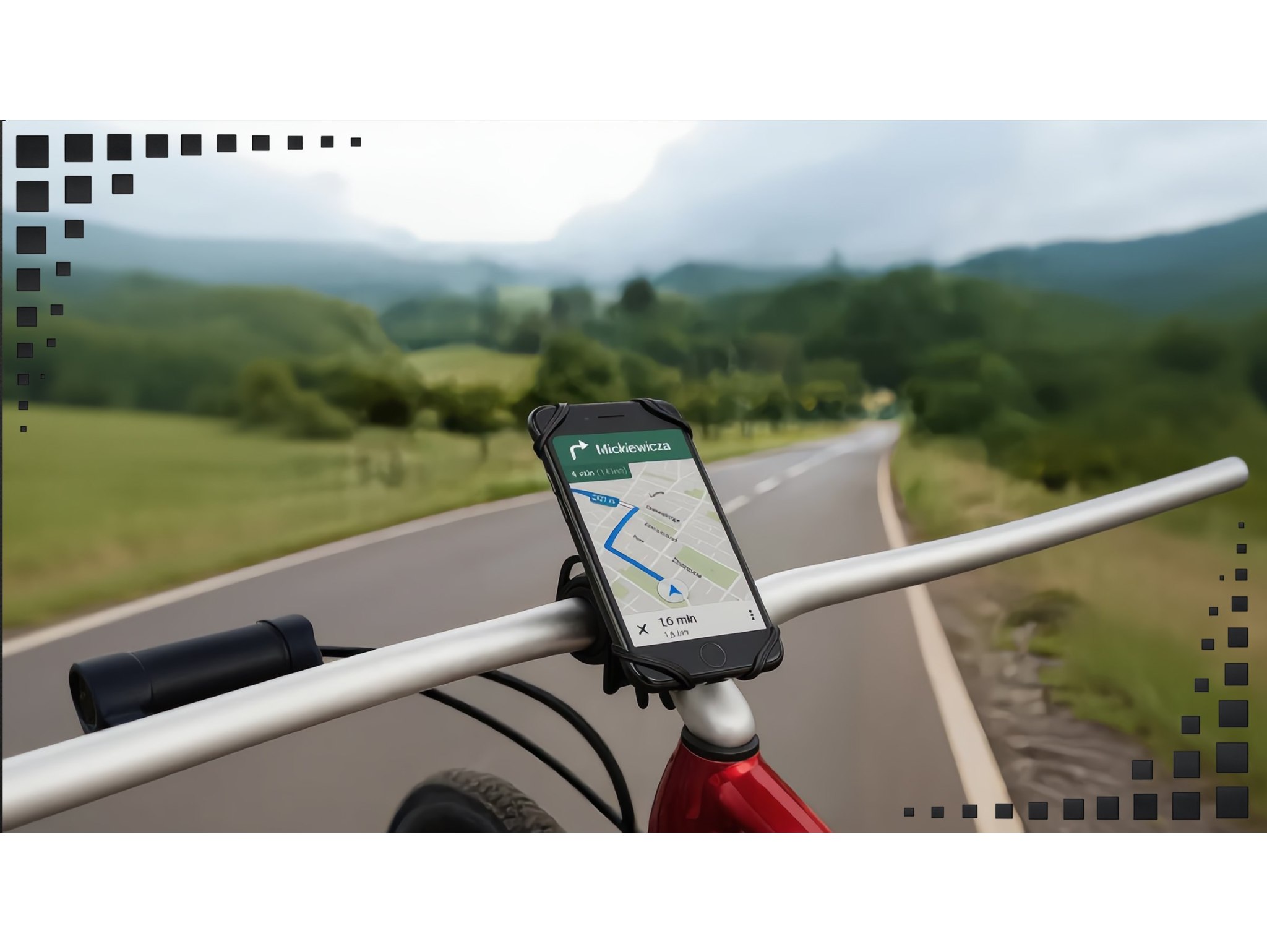 UCHWYT ROWEROWY NA TELEFON SILIKONOWY - czarny