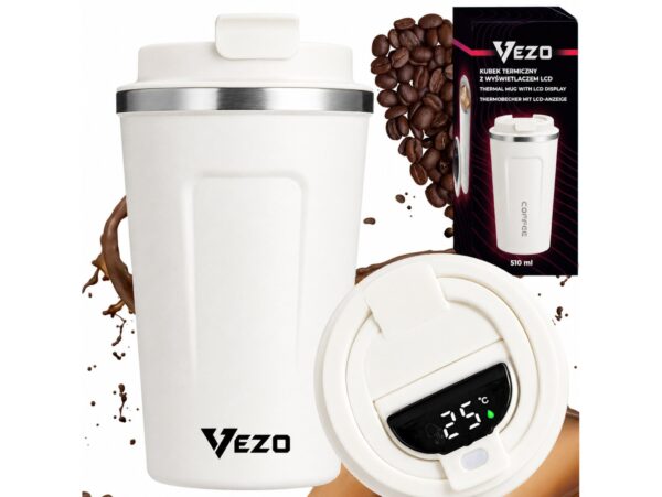 VEZO KUBEK TERMICZNY SMART LCD 500ML - biały
