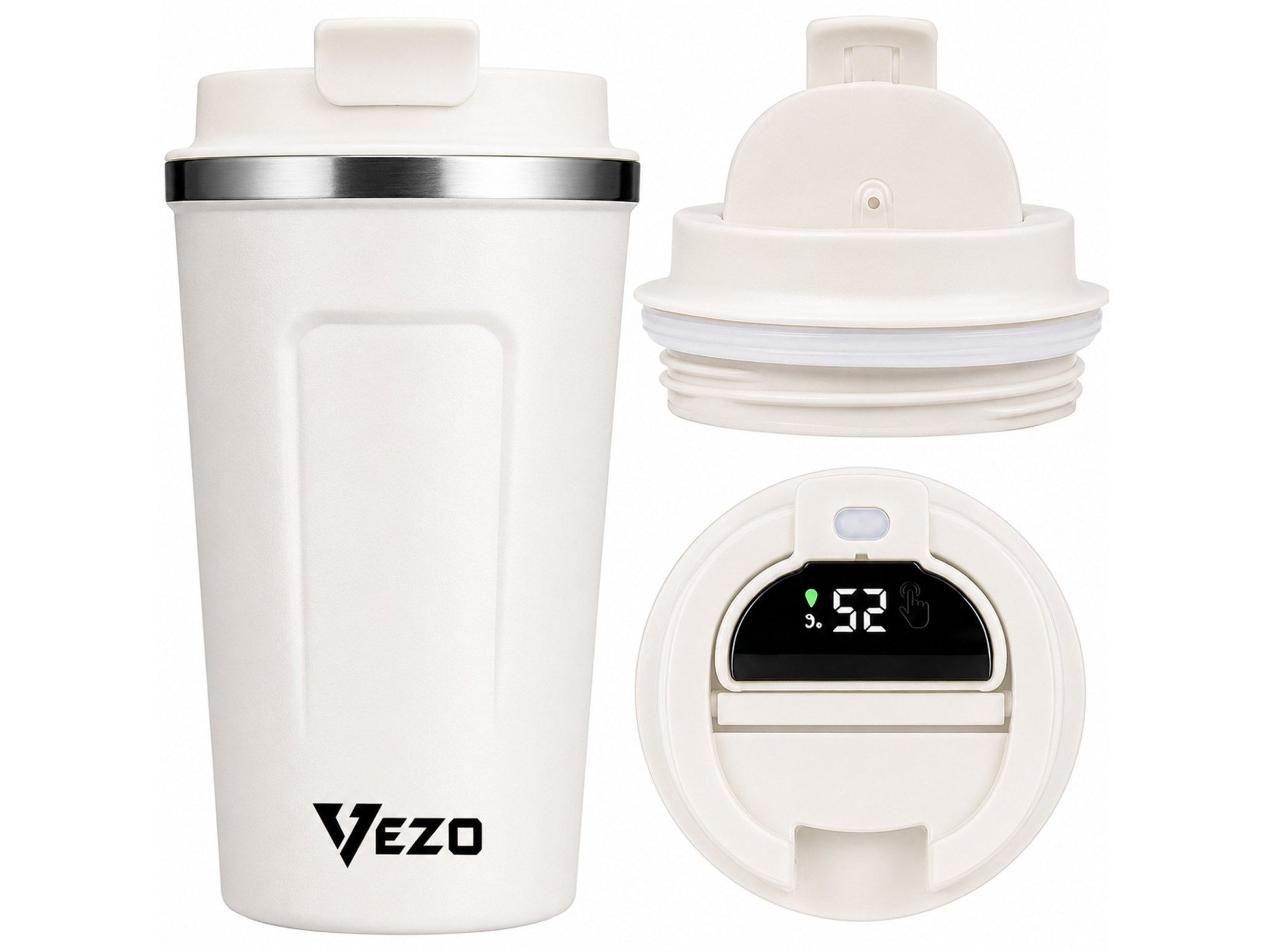 VEZO KUBEK TERMICZNY SMART LCD 500ML - biały