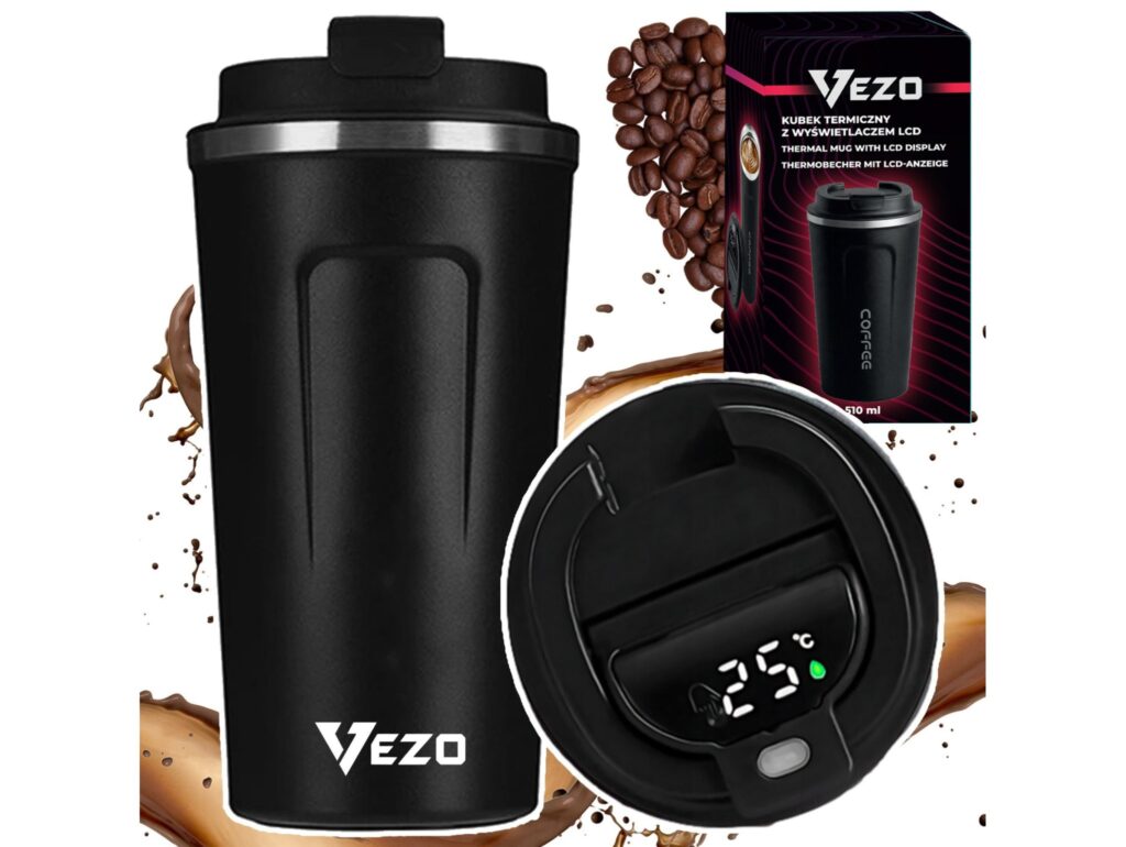 VEZO KUBEK TERMICZNY SMART LCD 500ML - czarny