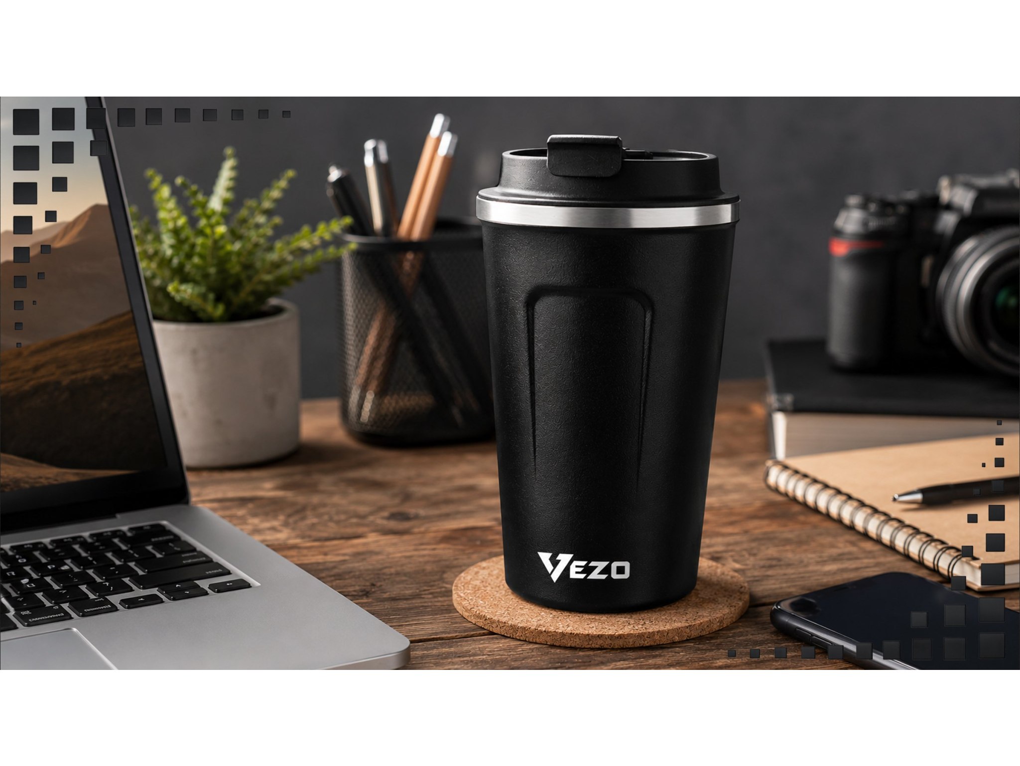 VEZO KUBEK TERMICZNY SMART LCD 500ML - czarny