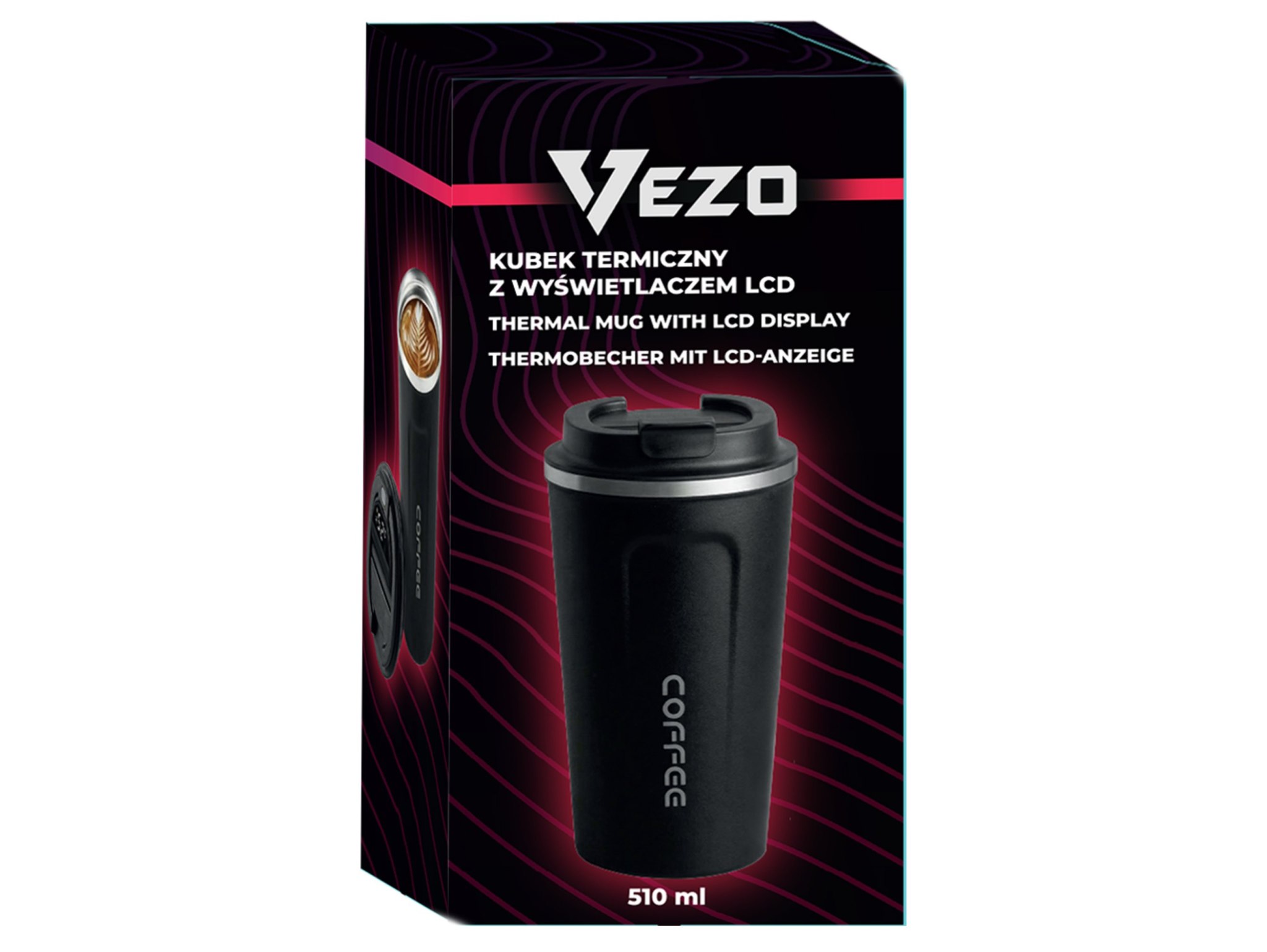 VEZO KUBEK TERMICZNY SMART LCD 500ML - czarny