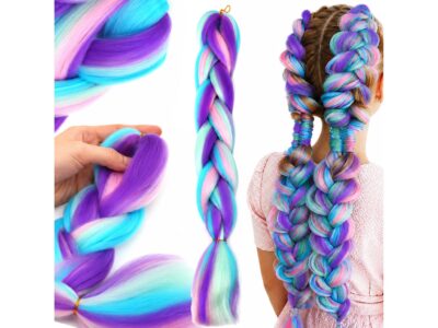 WŁOSY SYNTETYCZNE WARKOCZE PASEMKA 60CM - kolorowe